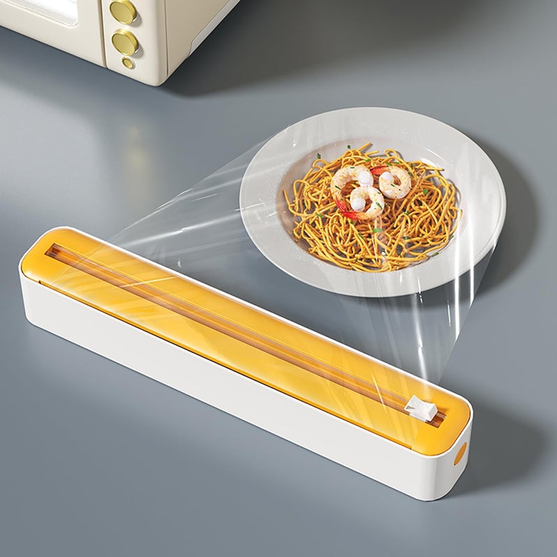Sonile Multi-Functional Cutter | for 12-Inch Wide, 100-Foot Long Plastic Wrap (Up to 1.65-Inch Diameter), Aluminum Foil, Parchment Paper | Easy to Use | 4 Colors | Magnetic, Suction Modes (Yellow) - Image 5